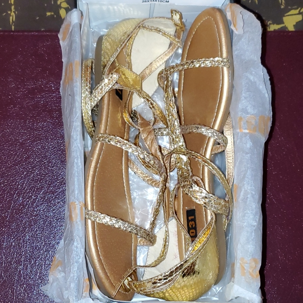 Gold costume sandals